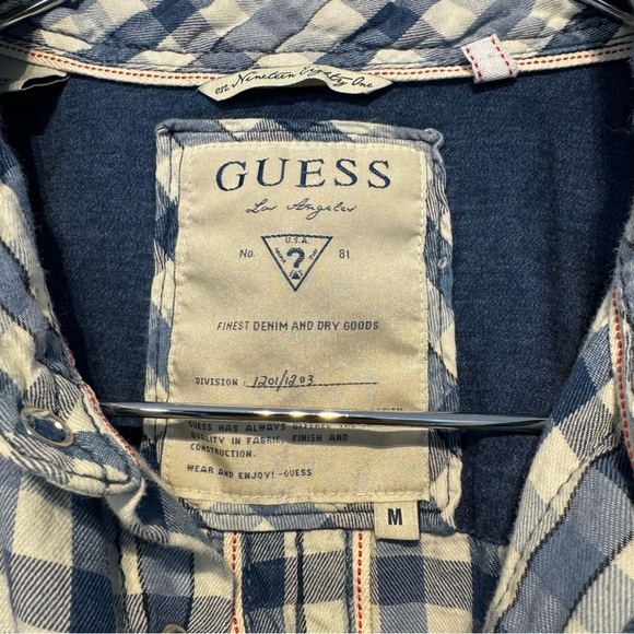 Guess Plaid Shirt / Blue / L - Picture 9 of 10
